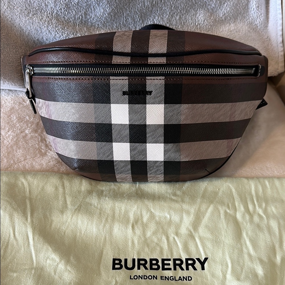 Burberry Check Cason Belt Bag Dark Birch Brown